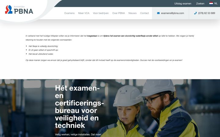 Skärmbild av pbna.com