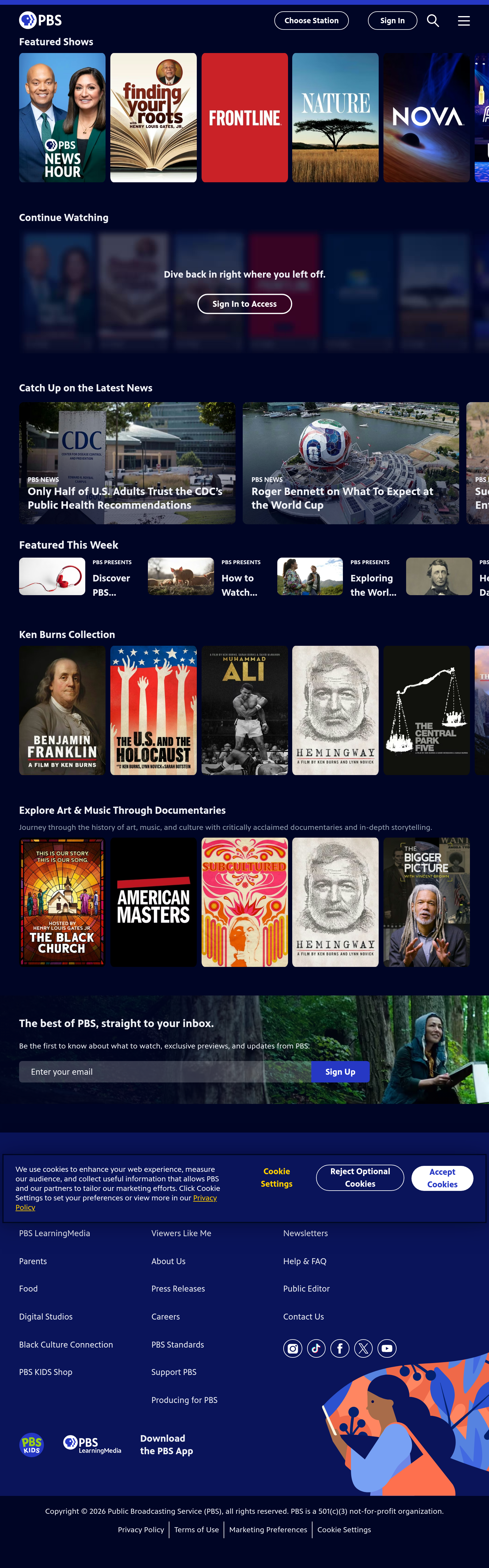 Tablet screenshot of pbs.org