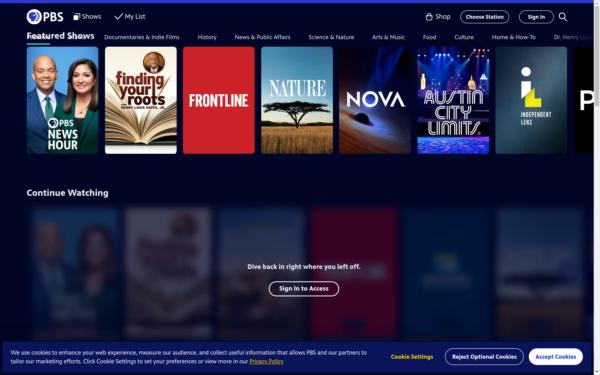 Screenshot of pbs.org