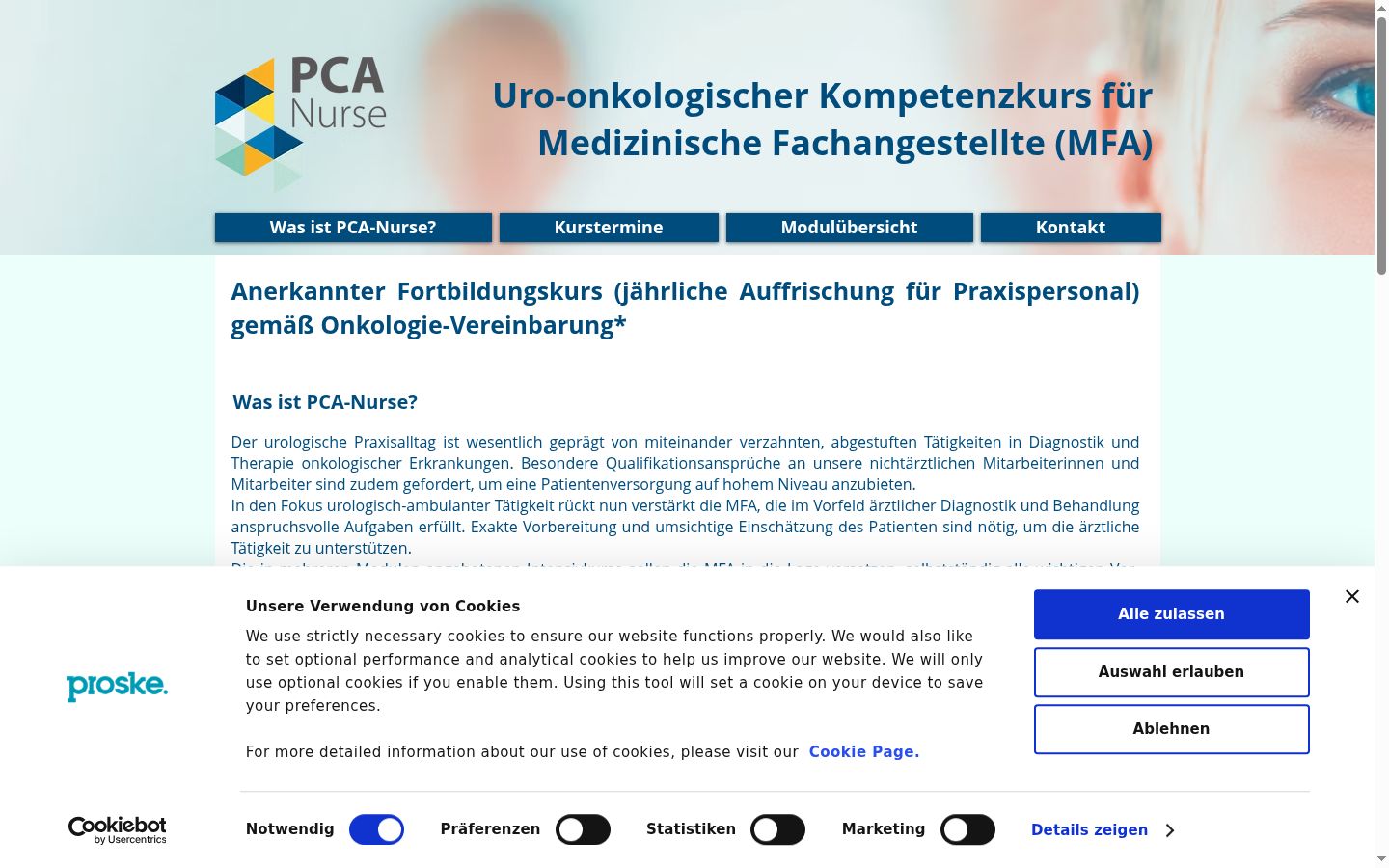 Screenshot του banner συγκατάθεσης που εμφανίστηκε πριν από οποιαδήποτε αλληλεπίδραση