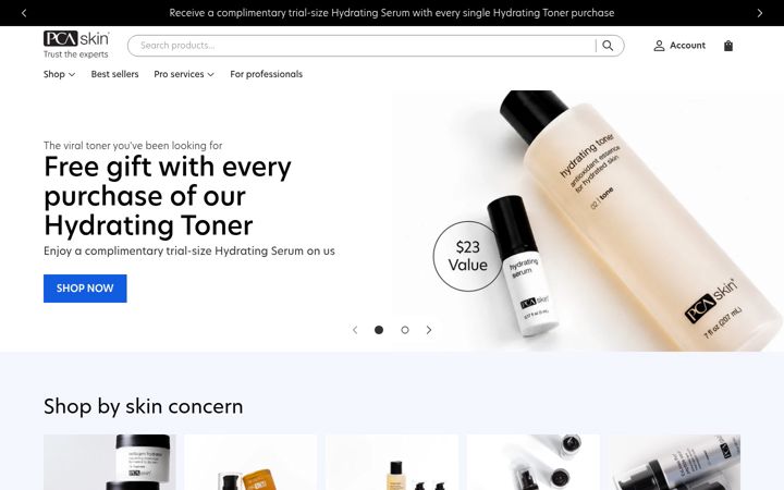 Screenshot of pcaskin.com