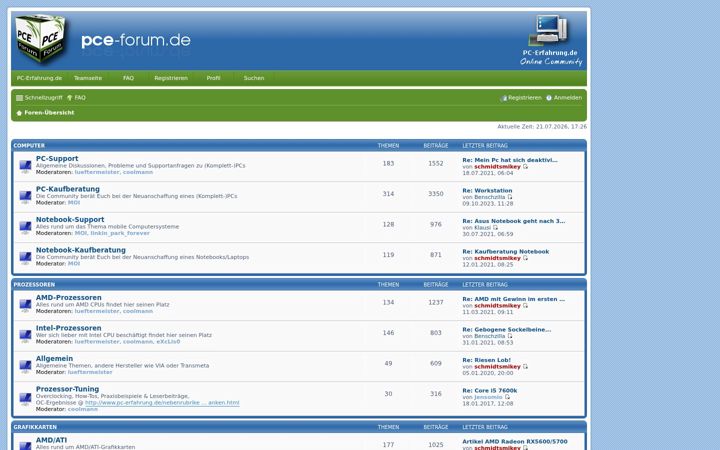 Screenshot di pce-forum.de