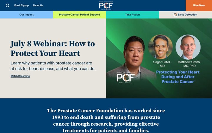 Screenshot of pcf.org