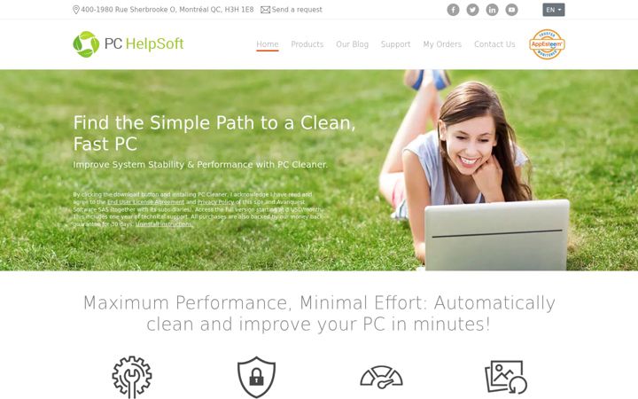 Captura de pantalla de pchelpsoft.com
