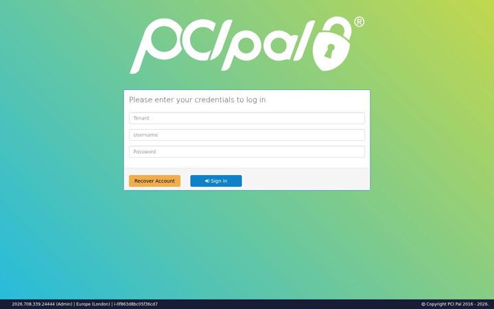 Screenshot of pcipal.cloud
