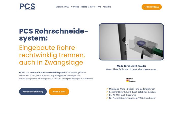 Zrzut ekranu pcs-rohrschneidesystem.de