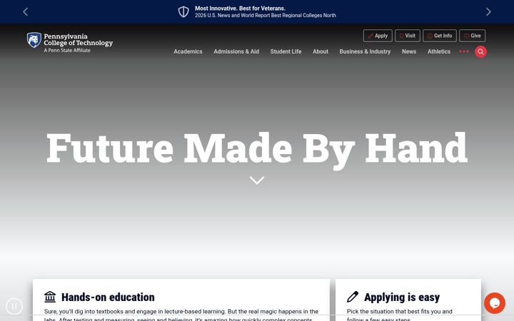 Screenshot of pct.edu