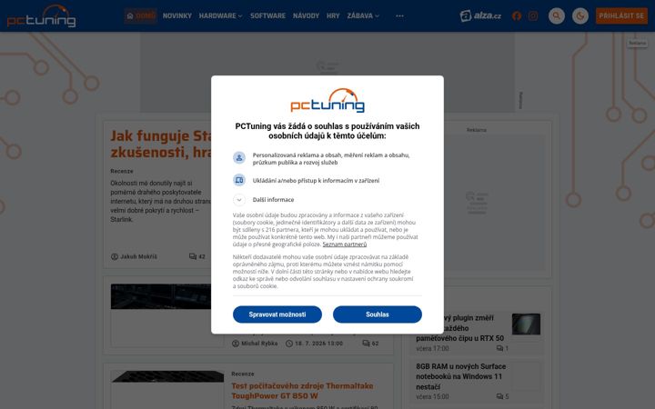 Screenshot of pctuning.cz