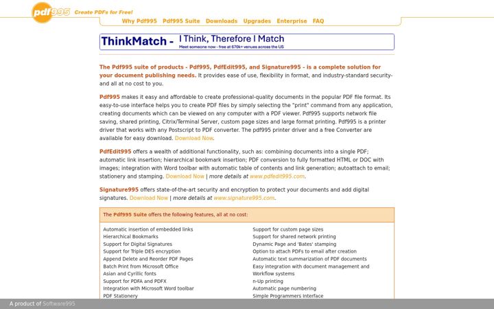 Screenshot of pdf995.com