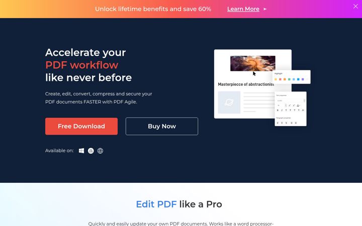 Screenshot of pdfagile.com