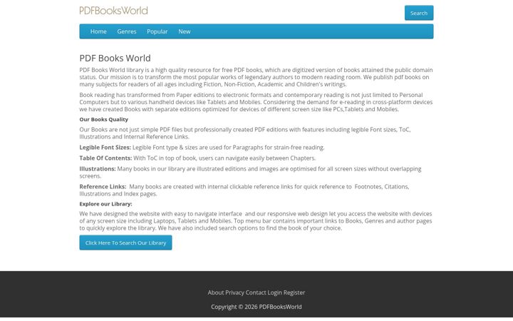 Screenshot of pdfbooksworld.com