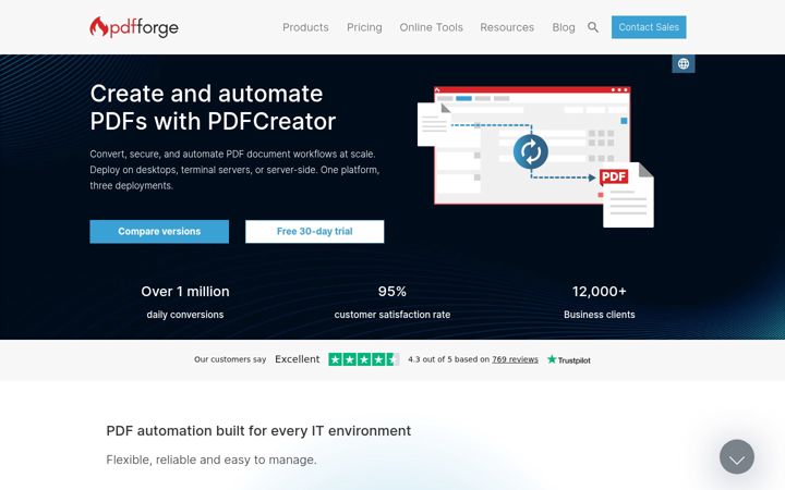 Screenshot of pdfcreator.com