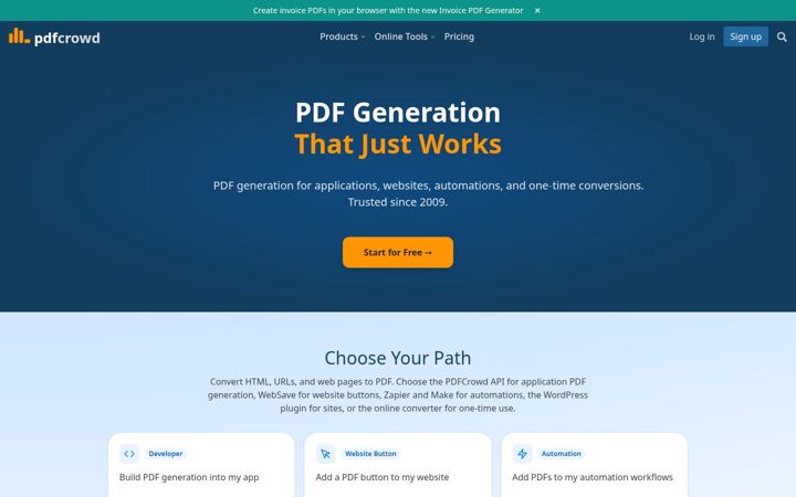 Screenshot di pdfcrowd.com