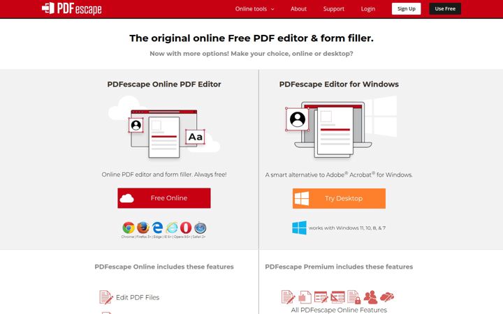 Screenshot di pdfescape.com