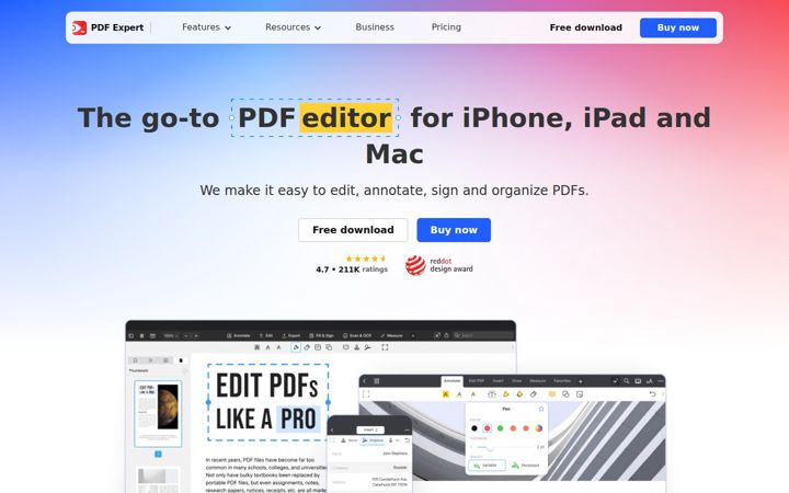 Screenshot of pdfexpert.com