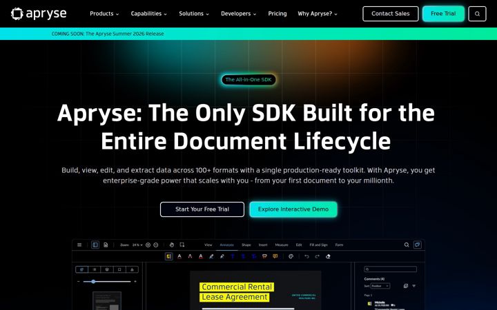 Screenshot of pdftron.com