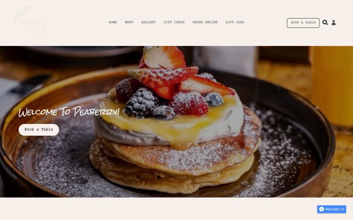 Ekrānuzņēmums no peaberrycoffeehouse.co.uk