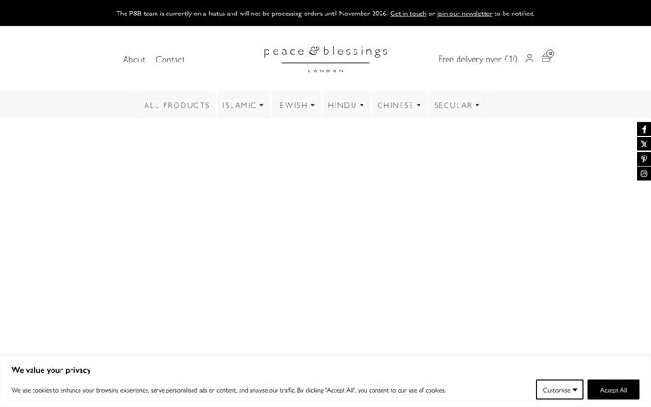 Screenshot ta' peaceandblessings.co.uk