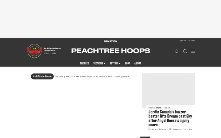 Screenshot of peachtreehoops.com