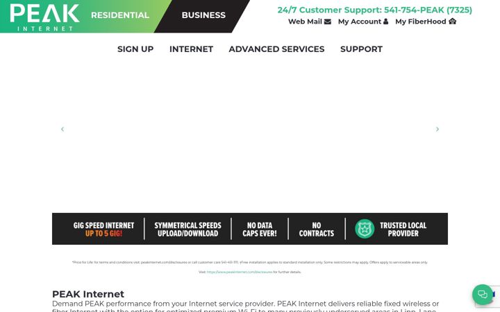Screenshot of peak.org