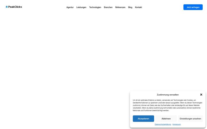 Ekraanipilt saidist peakclicks.de