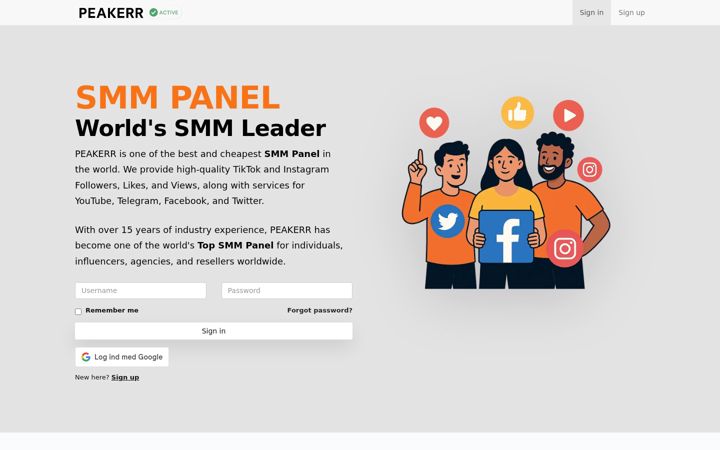 Screenshot of peakerr.com