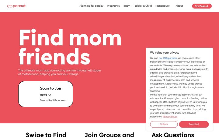 Screenshot of peanut-app.io