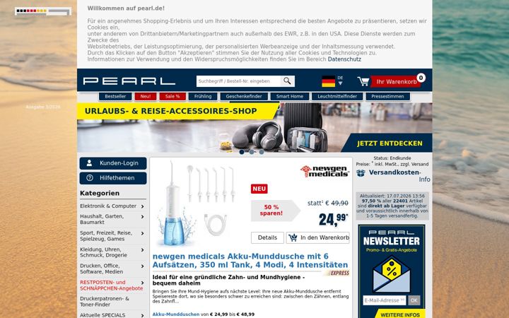 Screenshot ta' pearl.de