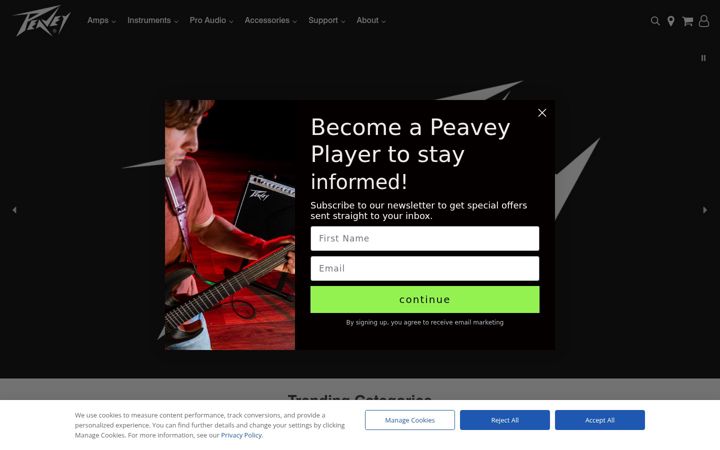 Screenshot of peavey.com