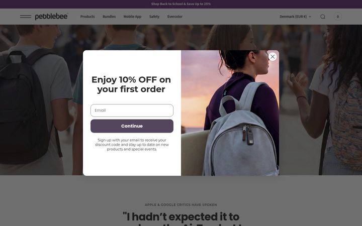 Screenshot of pebblebee.com