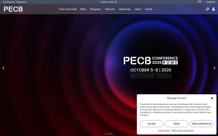 Screenshot of pecb.com