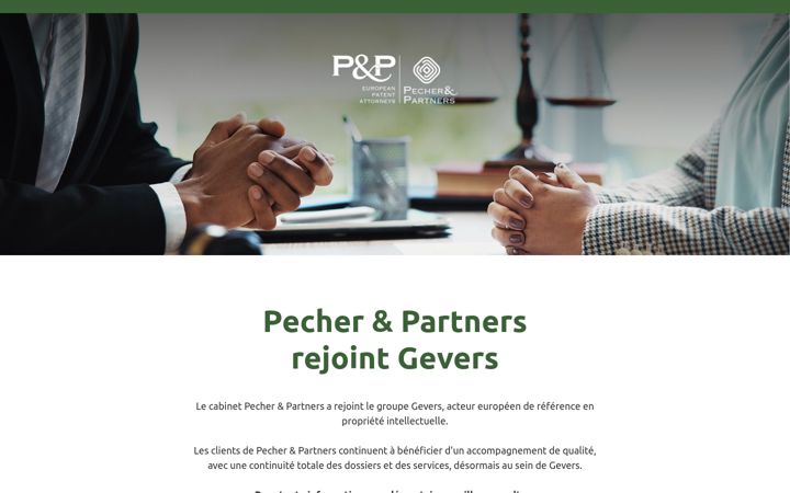 Screenshot ta' pecherandpartners.be