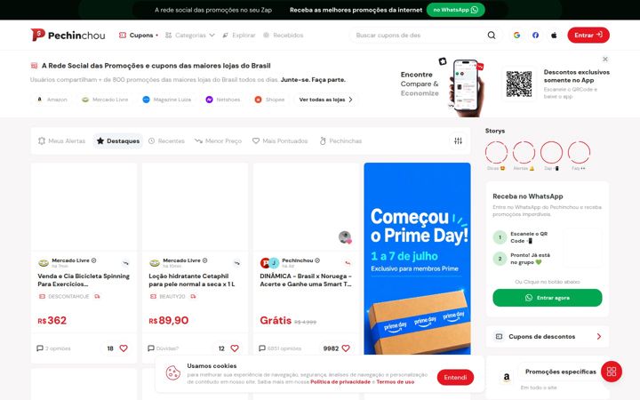 Screenshot of pechinchou.com.br