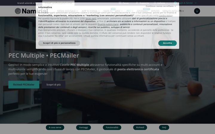 Screenshot di pecmailer.it