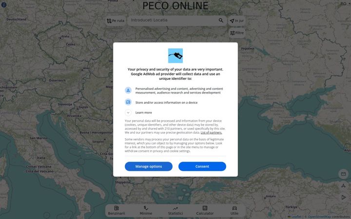 Screenshot of peco-online.ro