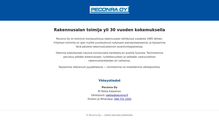 Skjermbilde av peconra.fi