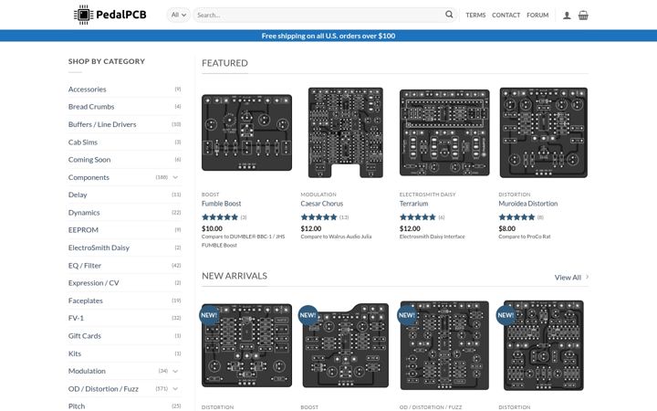 Skjermbilde av pedalpcb.com