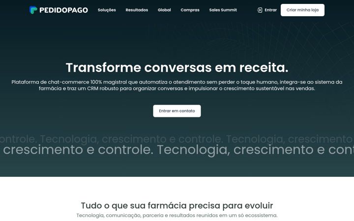 Screenshot of pedidopago.com.br