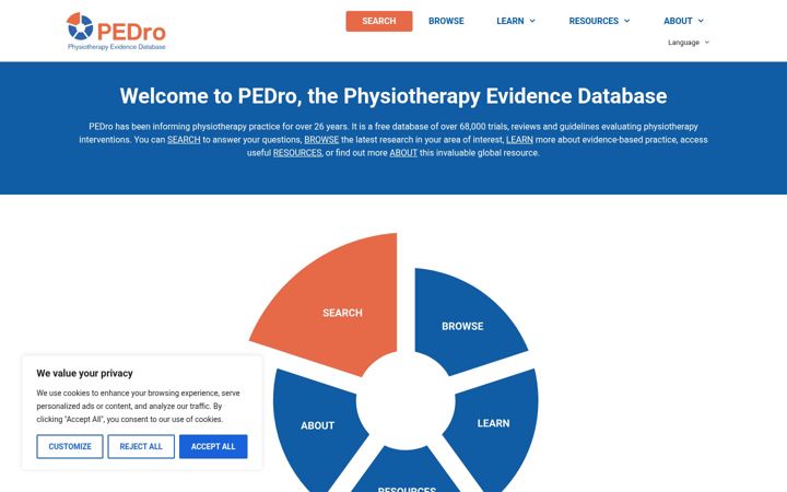Screenshot of pedro.org.au