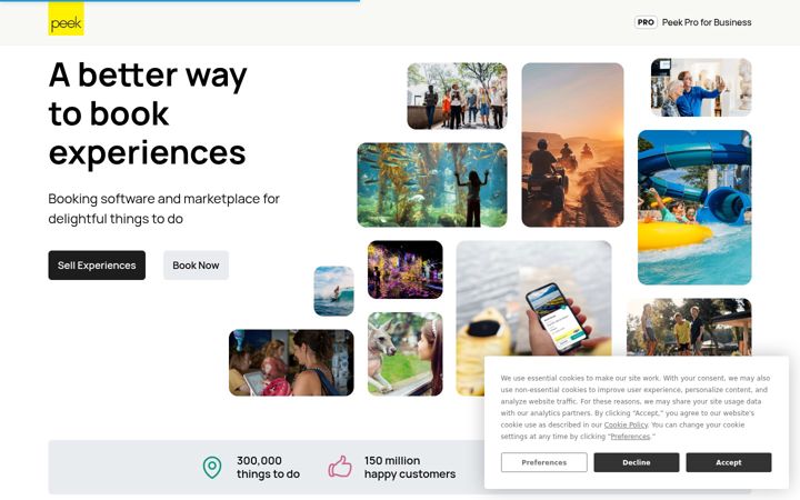 Posnetek zaslona peek.com