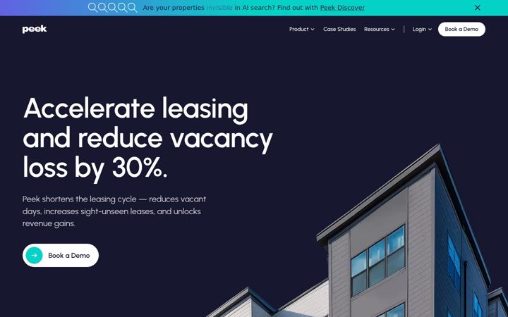 Screenshot of peek.us
