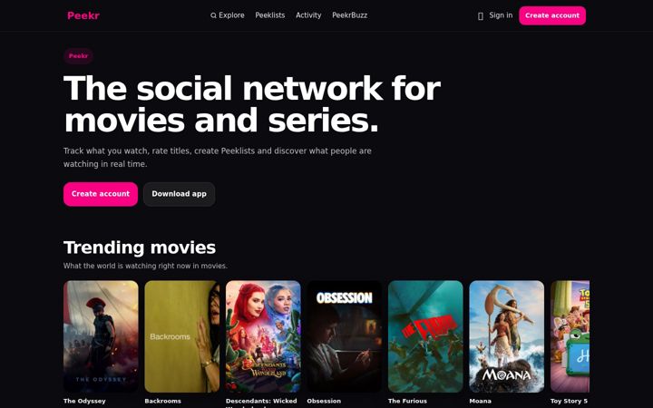 Screenshot of peekr.app