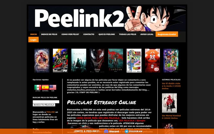 Screenshot of peelink2.com