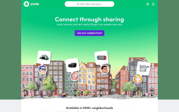 Screenshot of peerby.com