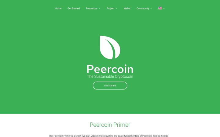 Screenshot of peercoin.net