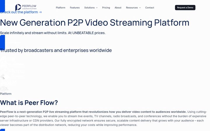 Screenshot of peerflow.io