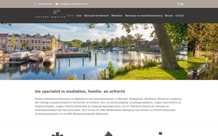 Screenshot van peetersfamilierecht.nl