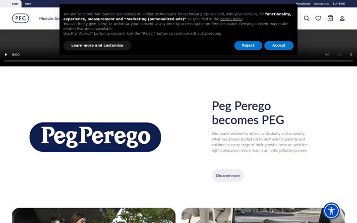 Captura de ecrã de pegperego.com