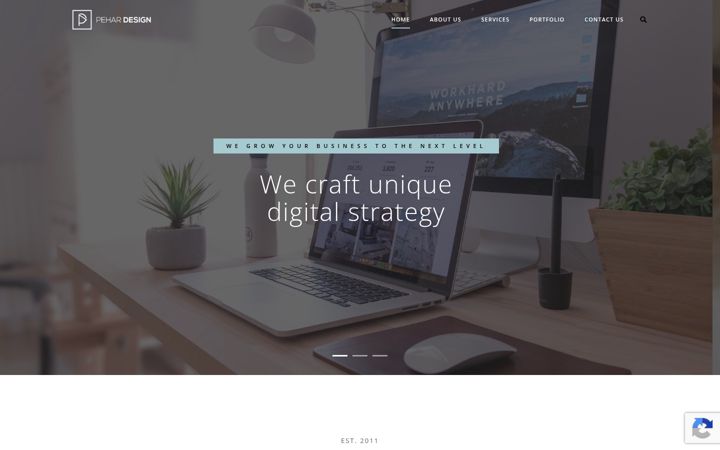 Skærmbillede af pehardesign.net