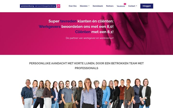 Screenshot of peijnenburgverzuimbegeleiding.nl